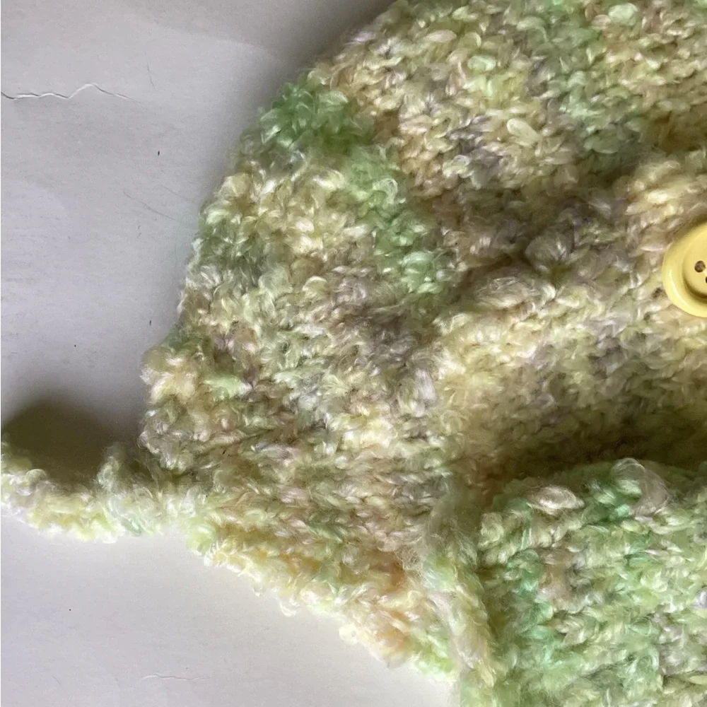 Baby Cocoon One Piece Hand Crafted Yellow Green Swaddler Cozy Knit